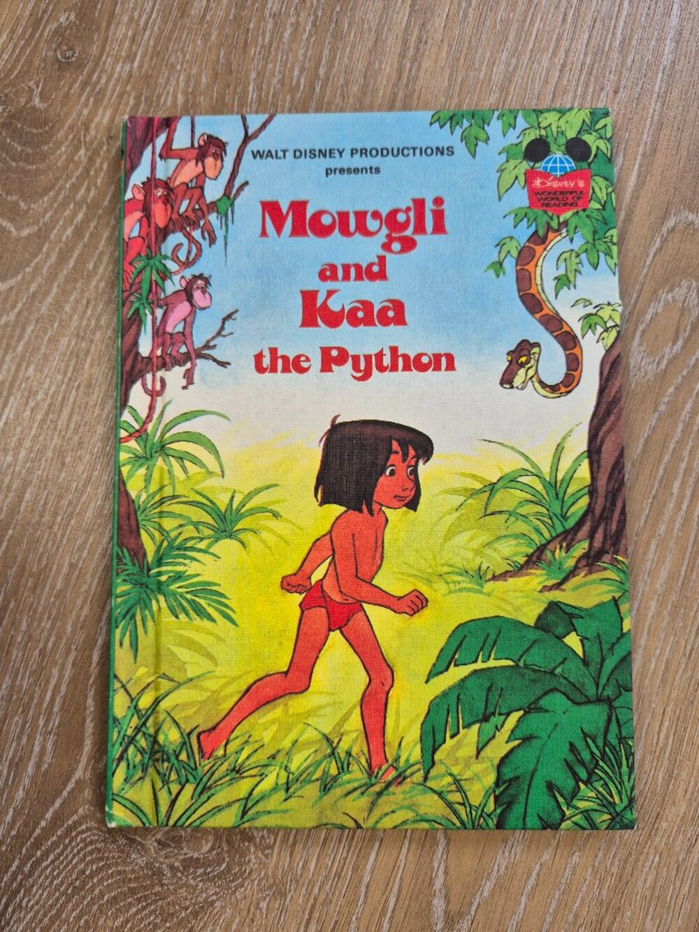 Vintage Disney Book Mowgli and Kaa the Python 1981